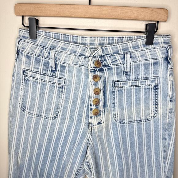 NEW NWT Anthropologie Pilcro High-Rise Slim Acid Wash Striped Jeans Size 29 - Picture 7 of 14